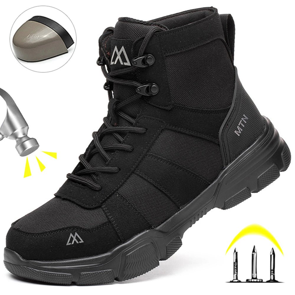 S52b7cf571d1e4b66879bc74056dc32ccw.jpg Lightweight Indestructible Steel Toe Safety Work Shoes Puncture Resistant Non Slip Tactical Work Sneakers for Men Women - Image 1