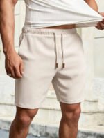 HIMLAND Men's Solid Color Drawstring Waist Casual Shorts, Versatile, Vacation, Father's Day Gifts, Football - Image 12