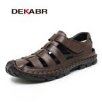 DEKABR Casual Shoes Men Sandals Real Leather Outdoor Mens Summer Sandals Fashion Comfortable Soft Sandals Plus Size 38-48