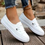 Women Mule Sneakers Slip On Half Slippers 2026 New Fashion Round Toe Platform Casual Shoes Ladies Lightweight Soft Leather Walking Sneakers Non Slip Flat Half Drag Outdoor Daily Wear White Black Versatile Lazy Footwear - Image 2
