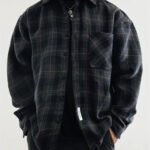 Mens Flannel Shirts American Vintage Streetwear Thick Plaid Oversized Cargo Long Sleeve Loose Fit Casual Workwear Autumn Winter