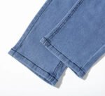 Slim Fit Jeans Men Sky Blue Fine Distressed Hole Design Jeans Versatile Mid Waist All Season Pants Urban Daily Matching Casual Long Trousers - Image 6