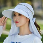 Women Outdoor Riding Anti-UV Sun Hat Foldable Big Brim Hats Neck Face Protection Detachable Mask Sunscreen Breathable Beach Caps - Image 3