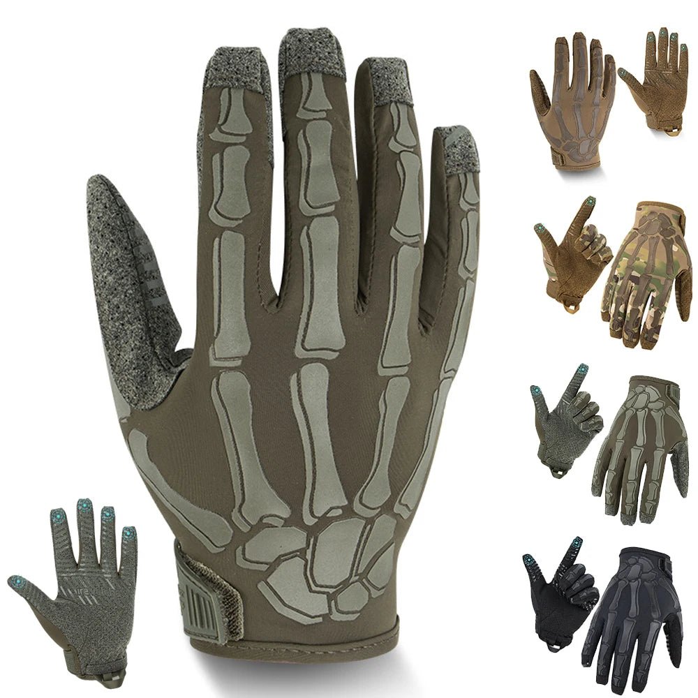 S5a0fe74507204af58dc80b6fb73e6745B.jpg Men and Women Touchscreen Motorcycle Gloves Ice Silk Breathable Non-Slip Skeleton Full-Finger Tactical Gloves - Image 1