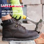 Steel Toe Safety Boots Men Anti-puncture Work Shoes Industrial Construction Protective Footwear ：High Top Steel Toe Safety Boots Men Ankle Support Anti-puncture Heavy Duty Work Shoes