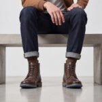 Men's Vintage Combat Boots Lace-Up Cap Toe Ankle Booties with Pull Tab Non-Slip Sole - Image 6