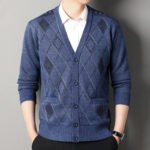 Vintage Men Knitted Sweaters Cadigan Men's Casual Fashion Button Up Cardigans Jackets Autumn Winter Jumper Coat - Image 3