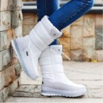 Platform Snow Boots Female Plus Size 42 White Women Boots Winter Shoes Warm Plush Mid-calf Boots Waterproof Rubber Non-slip - Image 2