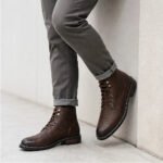 CAPTAIN ANKLE BOOTS Men's Vintage Combat Boots Lace-Up Cap Toe Ankle BOOTS - Image 9