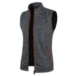 Autumn winter men's knit velvety fashion zipper top vest - Image 4