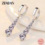 ZDADAN 925 Sterling Silver Long Drop Earrings For Women Fashion Wedding Jewelry - Image 2