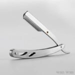 Stainless Steel Razor Holder Golden Men's Manual Folding Straight Edge Shaver Barber Shop Beard Trimmer With Shaving Blade Y1003