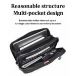 Fashionable Multi-Layer Shoulder Bag for Man,Hand-Held Casual Crossbody Bag, Suitable for Commuting, Daily Use,Black Business Travel Bag, Solid Color Minimalism Handbag - Image 4