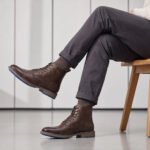Men's Vintage Combat Boots Lace-Up Cap Toe Ankle Booties with Pull Tab Non-Slip Sole - Image 15