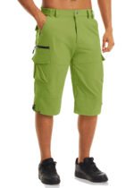 Men's Cargo Work Shorts Quick Dry 3/4 Length Capri Pants Multi-pockets Knee Length Trousers Summer Board Beach Shorts - Image 37