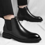 Autumn And Winter Fashionable Men's Leather Casual Ankle Boot Classic Business Formal Boots Comfortable And Anti-Slip Flat Boots - Image 10