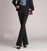 Ladies' business casual pants, comfortable office wear with pockets, elegant regular fit work pants - Image 4