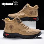 FLYLAND Men's Ankle Boots Casual Leather Shoes Fashion Vintage Hand Stitching Soft Business Handmade Shoes - Image 27