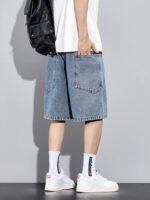 Men's Summer Denim Cargo Shorts Big Size 8XL 7XL 6XL Elastic Waist Straight Baggy Jeans Shorts - Image 3