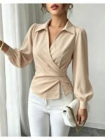Fashion women Blouses and Shirts White Long Sleeve Blouse 2026 New Spring Autumn Basic Tops Chic Women's Shirt for Women office - Image 3