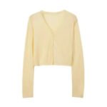 Sweaters Knitted Sweater Women Cardigans New Long Sleeve Sueters De Mujer V-Neck Black Knit Sweater Cardigan Women Tops Q3467 - Image 6