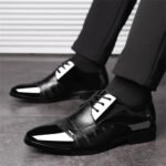 Men's Dress Shoes Business Oxfords Patent Leather Dress Shoes Classic Loafers Formal Derby Shoes For Men - Image 3