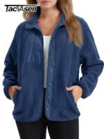 TACVASEN Fuzzy Button Down Sherpa Fleece Jacket Women's Winter Warm Coat Casual Outwear Jacket with Pockets Streetwear Outwear - Image 2
