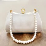 Fashion Pearl Chain Handbags Female White Embroidered Lace Flower Clutch Purse Crossbody Shoulder Party Wedding Prom Evening Bag - Image 4