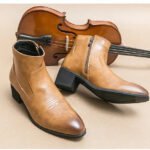 Western Boots for Men Cowboy Black Zipper Brown Ankle Boots Business Handmade Size 38-46 Mens Boots 2025 new