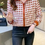 New Fashion Women Blouses Fashion elegant ladies printed shirts Long Sleeve Tops Blusas Mujer