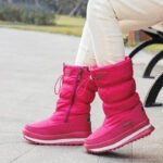 Platform Snow Boots Female Plus Size 42 White Women Boots Winter Shoes Warm Plush Mid-calf Boots Waterproof Rubber Non-slip - Image 4