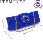 Venus Chan Royal Blue Sandals for Women 2024 Luxury Wedding Pumps Med Heels Rhinestone Design Party Shoes and Bags Set - Image 6