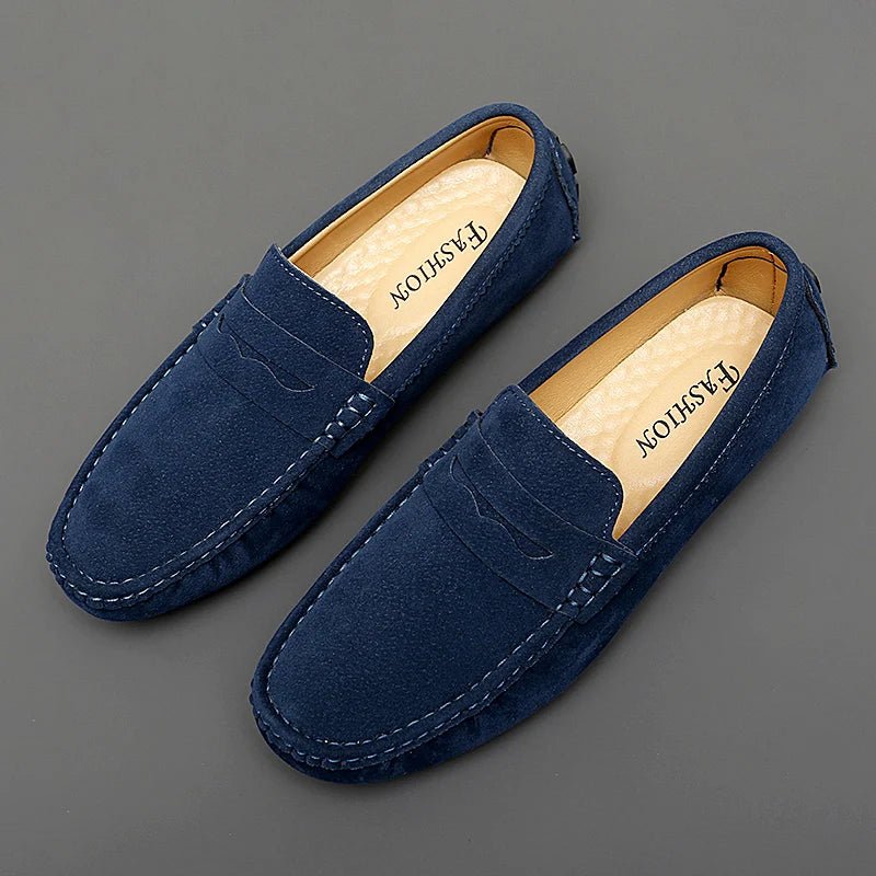 S6c630d9ec67a44a3abe19f9afff03e6dm.jpg Suede Leather Mens Loafers New Fashion Walking Shoes New Comfy Man Drive Flats Classic Original Style Men Casual Shoes Moccasins - Image 1