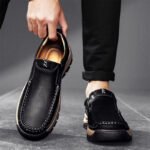 Stylish Men's Leather Loafers Men Thick Bottom Business Shoe Classic Leather Man Casual Shoes Senior Brand Male Walking Footwear - Image 6
