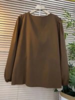 Plus Size Women Clothing Spring Autumn New V-Neck Long Sleeved Shirt&Blouses Solid OL Casual Business Top To Cover The Stomach - Image 3