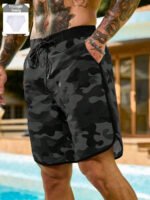 Manfinity KASUA Men's Summer Holiday Casual Camo Print Drawstring Waist Side Pocket Beach Shorts Men Camo Shorts Men Streetwear - Image 5