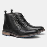 Men's Vintage Combat Boots Lace-Up Cap Toe Ankle Booties with Pull Tab Non-Slip Sole - Image 21
