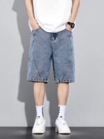 Men's Summer Denim Cargo Shorts Big Size 8XL 7XL 6XL Elastic Waist Straight Baggy Jeans Shorts - Image 11