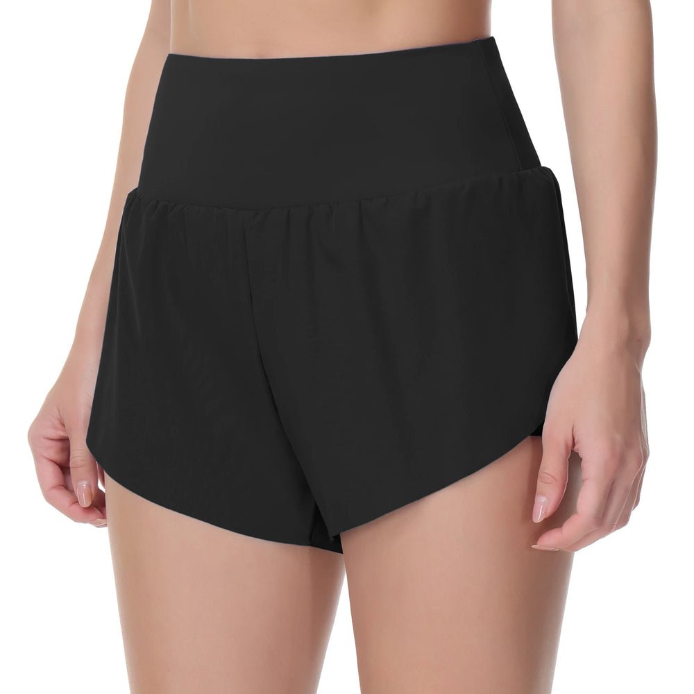 S718ea88c3d2a4bc090c6bf7ee011c588G.jpg THE GYM PEOPLE Women’s Quick Dry Running Shorts Mesh Liner High Waisted Tennis Workout Shorts Zipper Pockets - Image 1