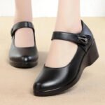 Cresfimix Women Classic Light Weight Round Toe Black Pu Leather Square Heel Pumps for Office Lady Shoes Sapatos Azuis C6446c - Image 6