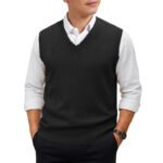 Men's Sleeveless Sweater Vest Lightweight V-Neck Solid Vest Pullover Twist Knit Sweaters Autumn Mens Outerwear - Image 3