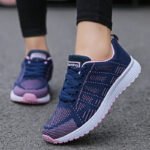 Women Casual Shoes Fashion Breathable Walking Mesh Flat Shoes Sneakers Women Gym Vulcanized Shoes White Female Footwear - Image 3