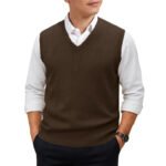 Men's Sleeveless Sweater Vest Lightweight V-Neck Solid Vest Pullover Twist Knit Sweaters Autumn Mens Outerwear - Image 6