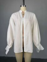 Fashion White Shirts Women Long Sleeve Oversize Blouse 2025 New Spring Summer Basic Tops Cotton Chic Shirt for Women - Image 5