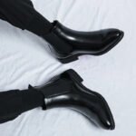 Chelsea Boots for Men Red Sole Pu Ankle Business Round Toe Slip-On Mens Boots Free Shipping Size 38-46 Men Shoes - Image 23
