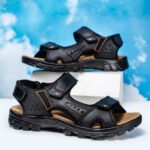 Outdoor Summer Sandals Outdoor Men's Leather Beach Shoes Breathable Casual Sandalias Man Wading Shoes Non-slip Slippers Sandaly - Image 3