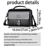 Stylish Men's Leather Shoulder Bag, Casual Crossbody Purse with Adjustable Strap, Perfect for Work, Travel, and Daily Commute - Image 2