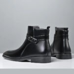 Mens Buckle Strap Ankle Boots Pointed Toe Leather Formal Chelsea Boots Man Business Dress Short Botas for Men High Top Footwear - Image 14