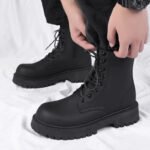 Luxury Brand Boots Chelsea Men's Boots Leather Men Designer Boots Fashion Casual Business Black Boots Thick Soled Mid Top Boots - Image 6