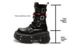 Women's 2025 New Niche Internet Celebrity Muffin Platform Locomotive Punk Goth Lace-up Medium Boots - Image 5